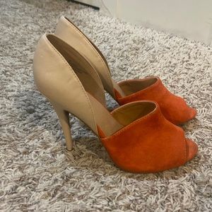Nine West Beige and Orange Heels